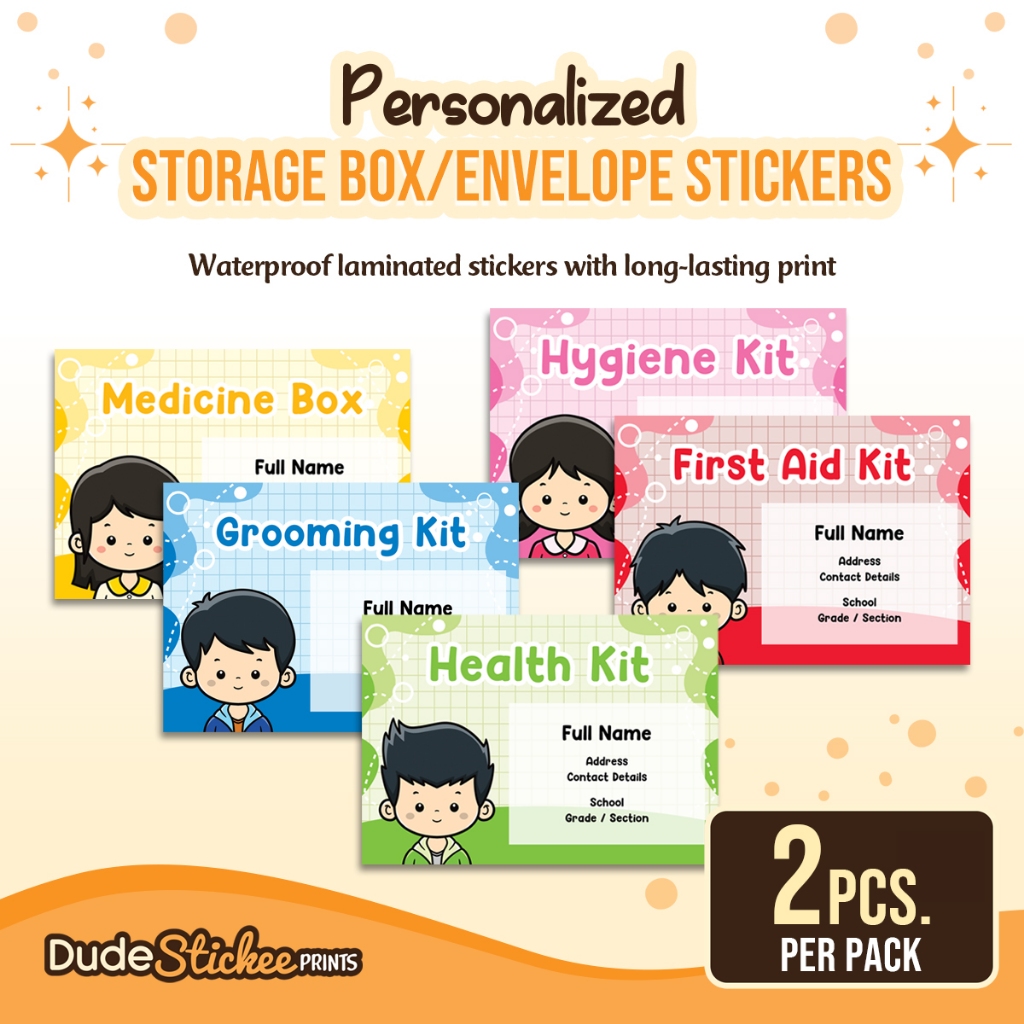 2PCS STORAGE BOX/ENVELOPE STICKERS (Health Kit/Medicine Box/Grooming ...