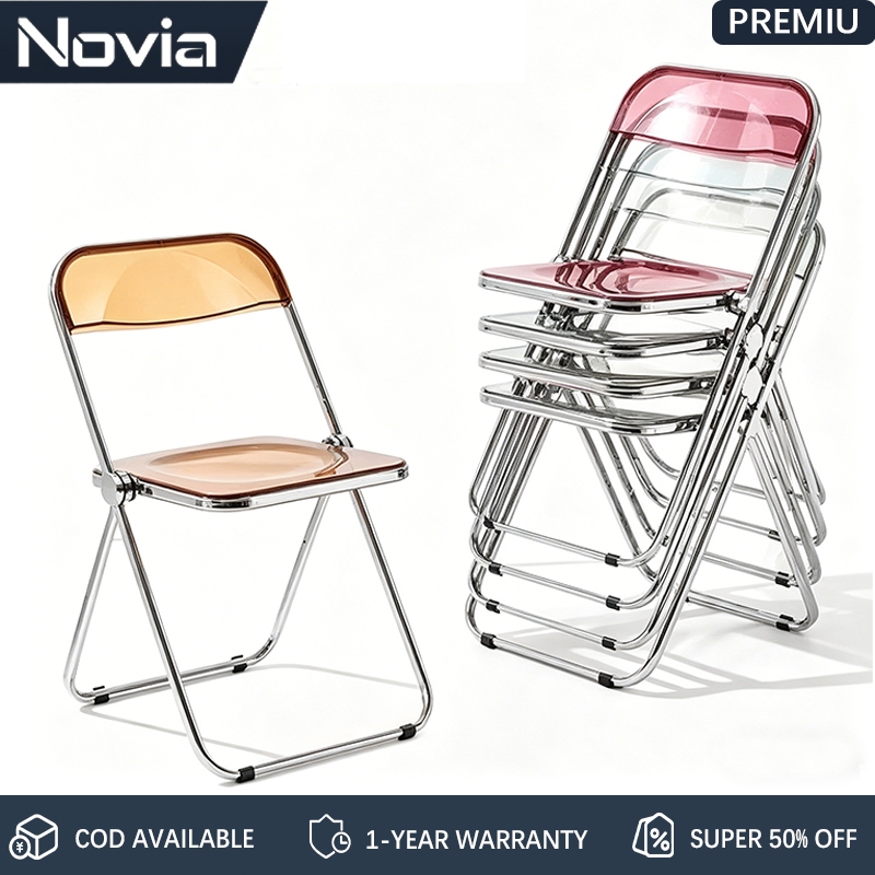 Novia Nordic Folding Chair Transparent Coffee Chair Catering Plastic ...