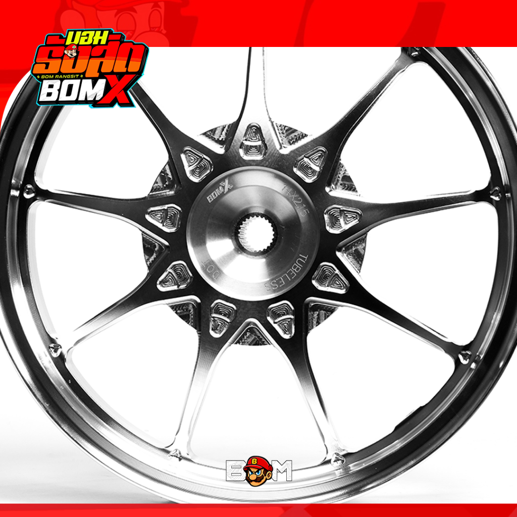 BOM X LUNA Mags 5 Spokes Twisted V2 CNC Alloy Rims Motorcycle Wheels ...