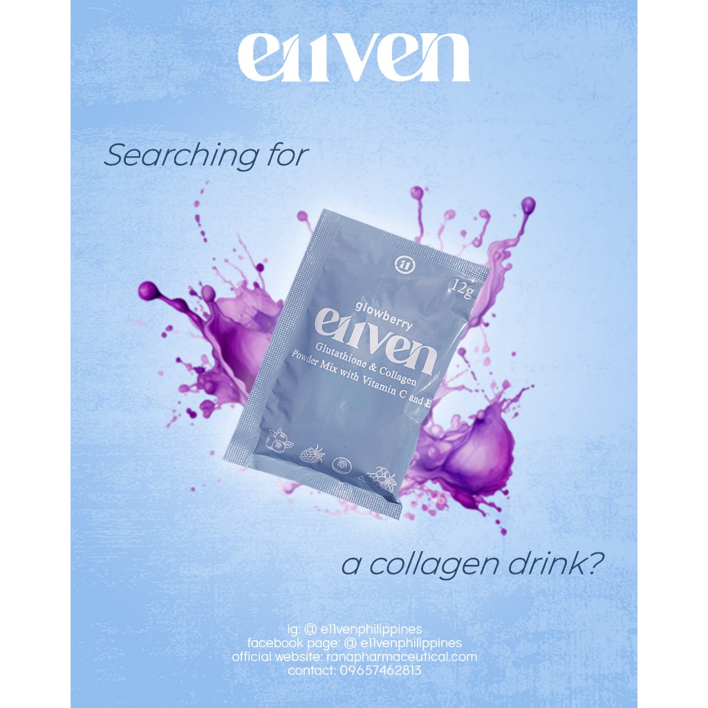 e11even glutathione E11ven Glowberry Juice with Collagen , and Vitamin C& E Size:60ct Bottle ESTHER FORMULA Lyuh Esther key_ingredient::REGENTELLA
