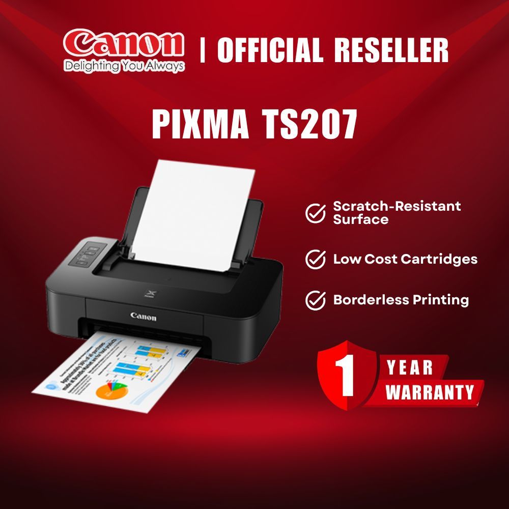 Canon Pixma TS207 Stylish and Compact Printer with Low-Cost Cartridges ...