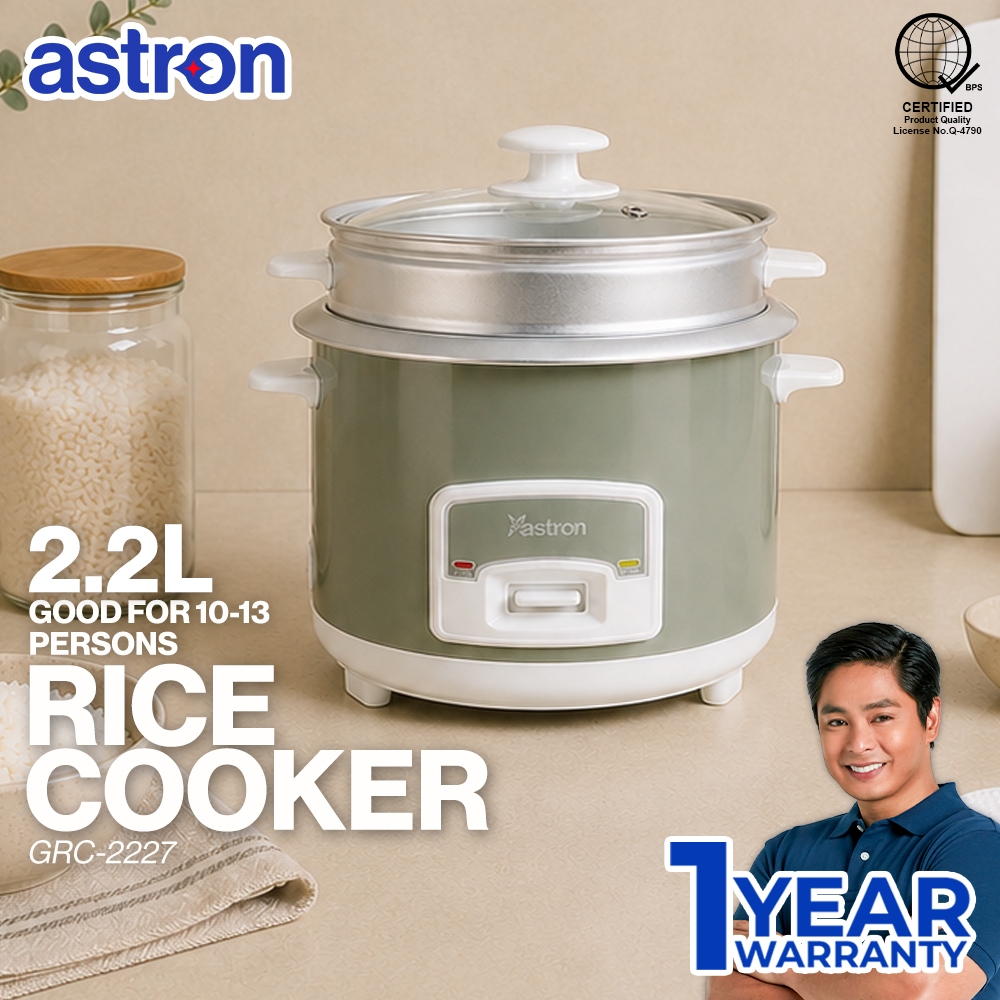 Astron GRC 2227 Rice Cooker with Steamer Tray - 2.2 Liter Large ...