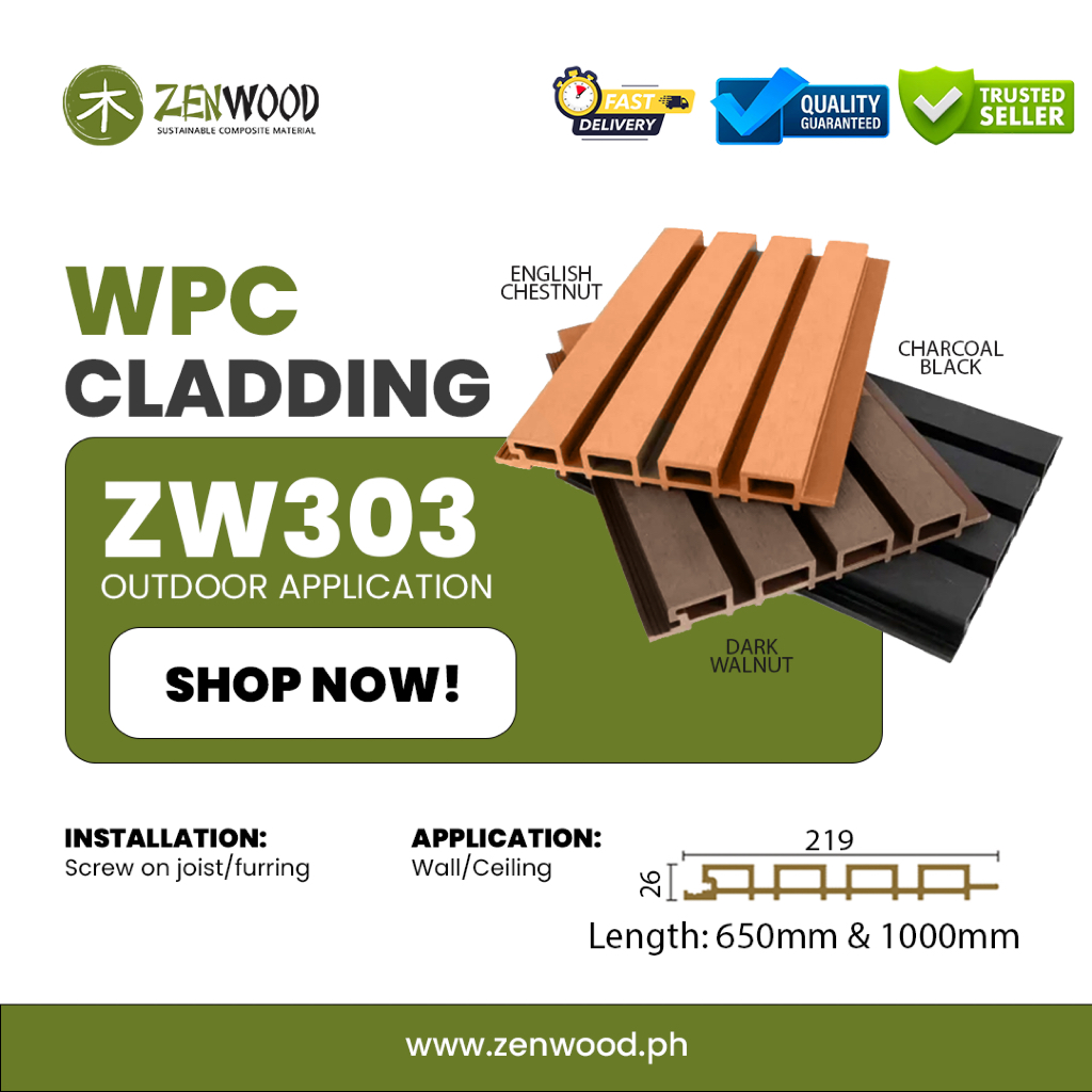 [Zenwood] Eco-Trim Outdoor WPC ZW303 Panel Cladding Fitout Finishing ...
