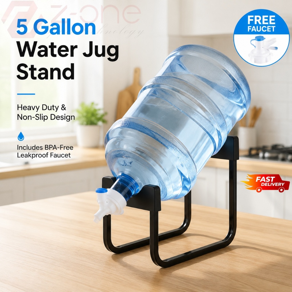 Heavy Duty 5 Gallon Water Dispenser Stand Rack with Free Faucet Mineral ...