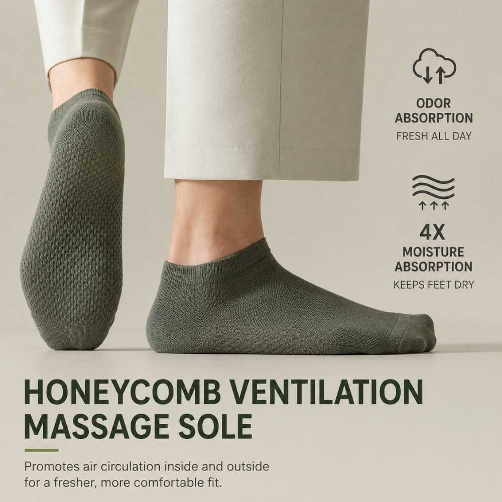 TOPO HOME PH Premium Mesh Low Cut Ankle Socks – Antibacterial Sweat ...