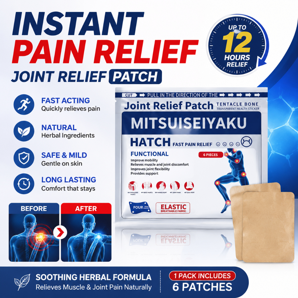 MITSUSEIYAKU 6pcs 12hr Joint Relief Patch Natural Herbal Breathable ...