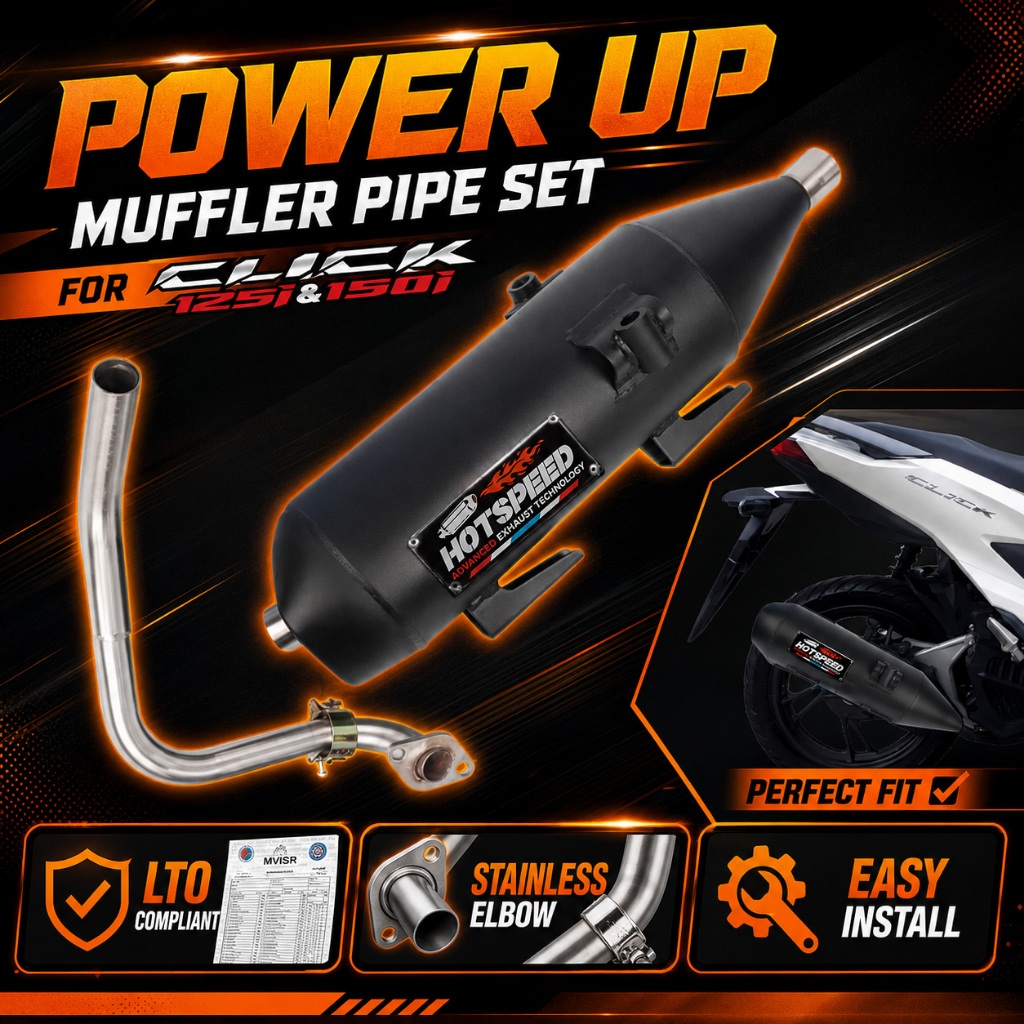 HOTSPEED Muffler Pipe For Click 125i 150i Original Power Pipes V3 With ...