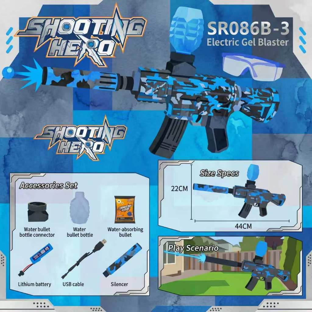 Gel Blaster Electric Splatter Water Bead Ball Gun Automatics Shooter ...