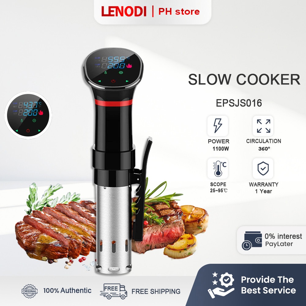 LENODI 1100W Sous Vide Cooker LED Precision Slow Cooker 25-95°C 360 ...