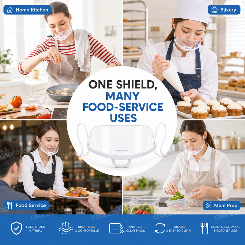 10Pcs Food Sanitary Mouth Mask Cooking Guard Reusable Shield Protection ...