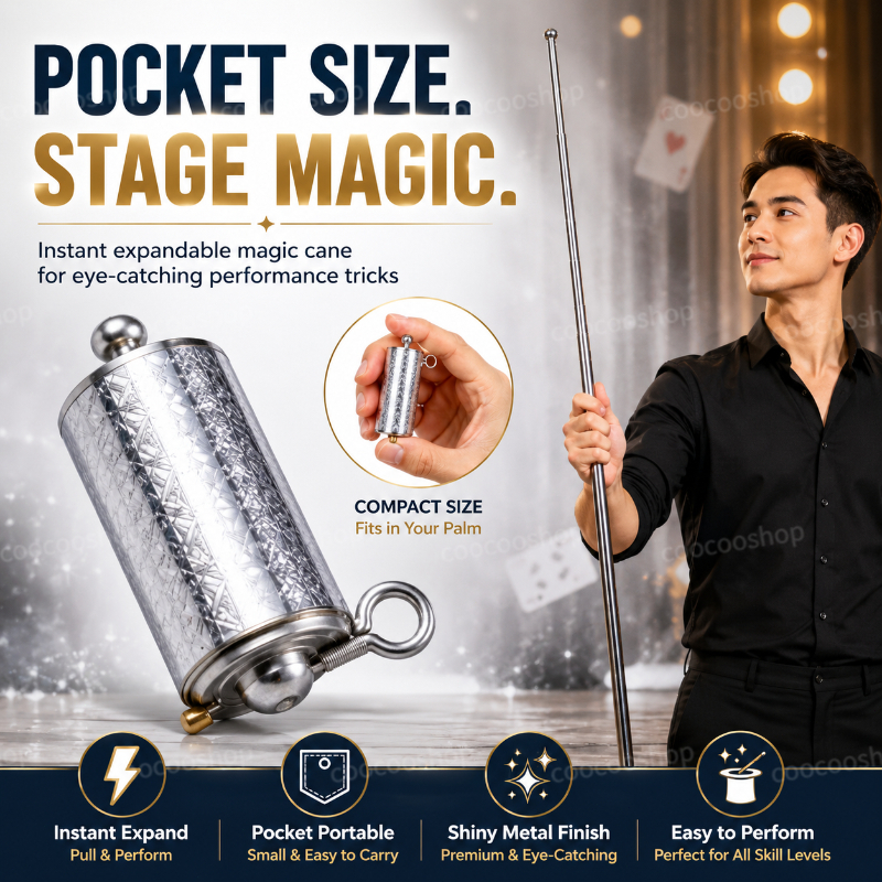 Magic Cane Stick Pocket Wand Extendable Rod Portable Pole Magician ...