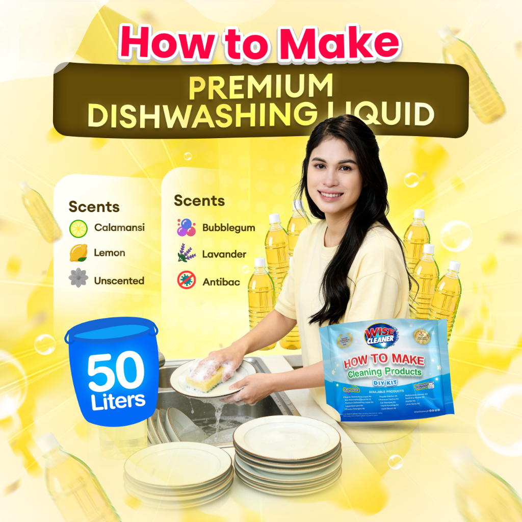 Wise Cleaner Premium DIY Dishwashing Liquid Kit 50L for Bulk Refill ...