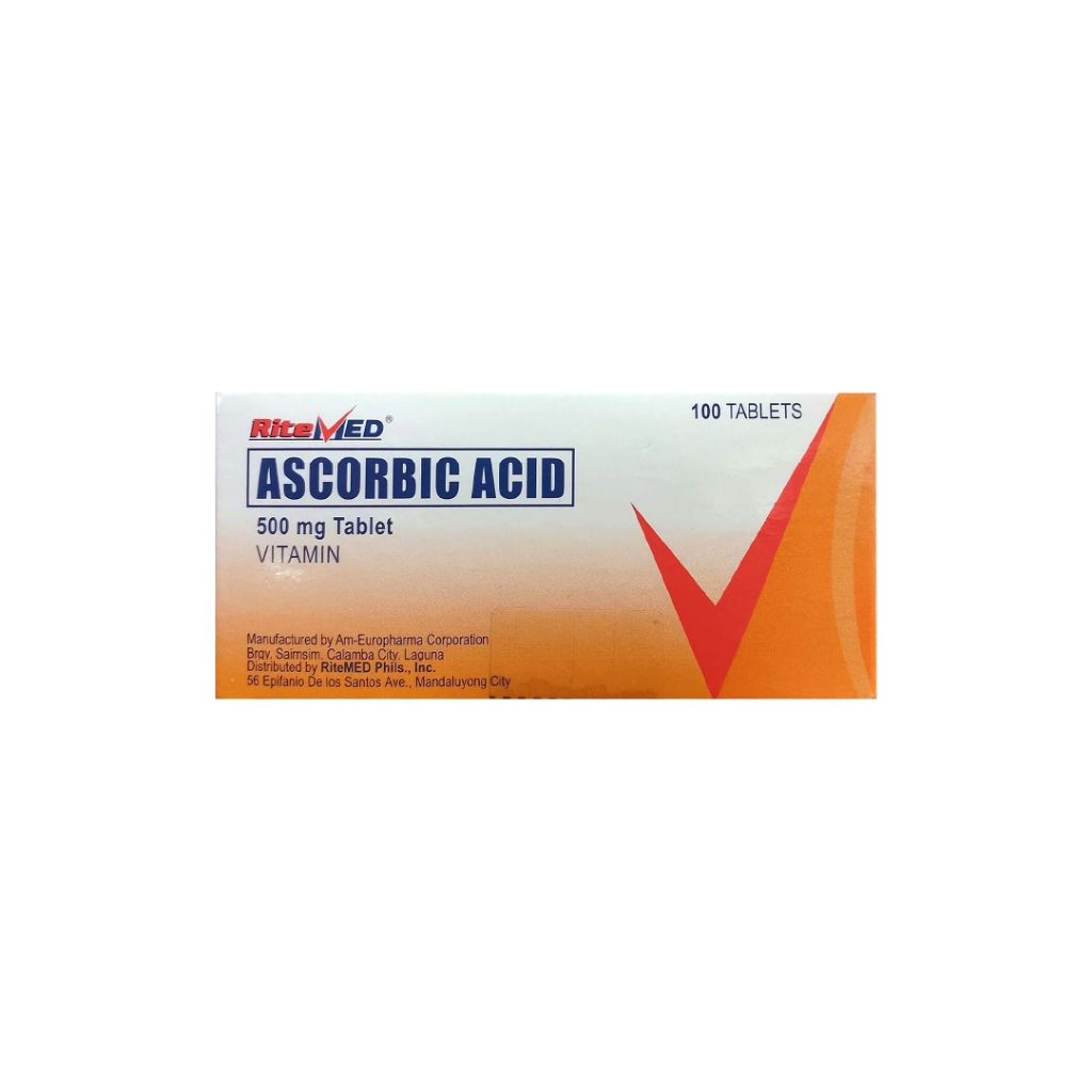 Unilab - RiteMED Ascorbic Acid 500mg 100 Tablets (Vitamin C) | Shopee ...