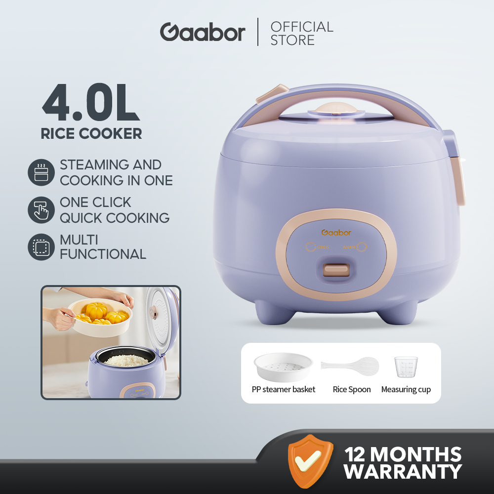 【New】Gaabor Large Capacity 4L Rice Cooker Multi Menu Temp Control With ...