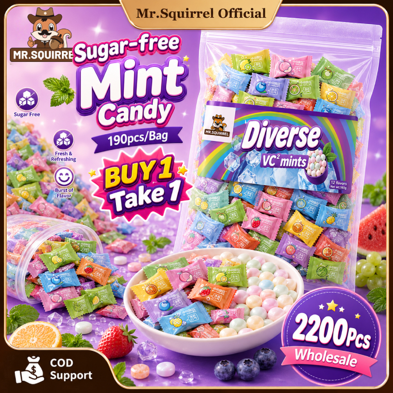 2200Pcs Mints Assorted Sugar Free VC Mint Candy Fruit Flavor 12 in 1 ...