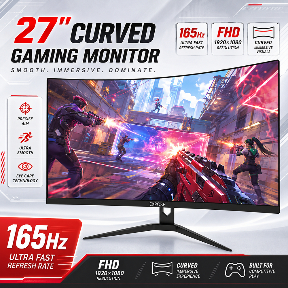 EXPOSE 27 24 Inch Gaming Monitor for PC Curved Computer 75HZ 144HZ 22 ...