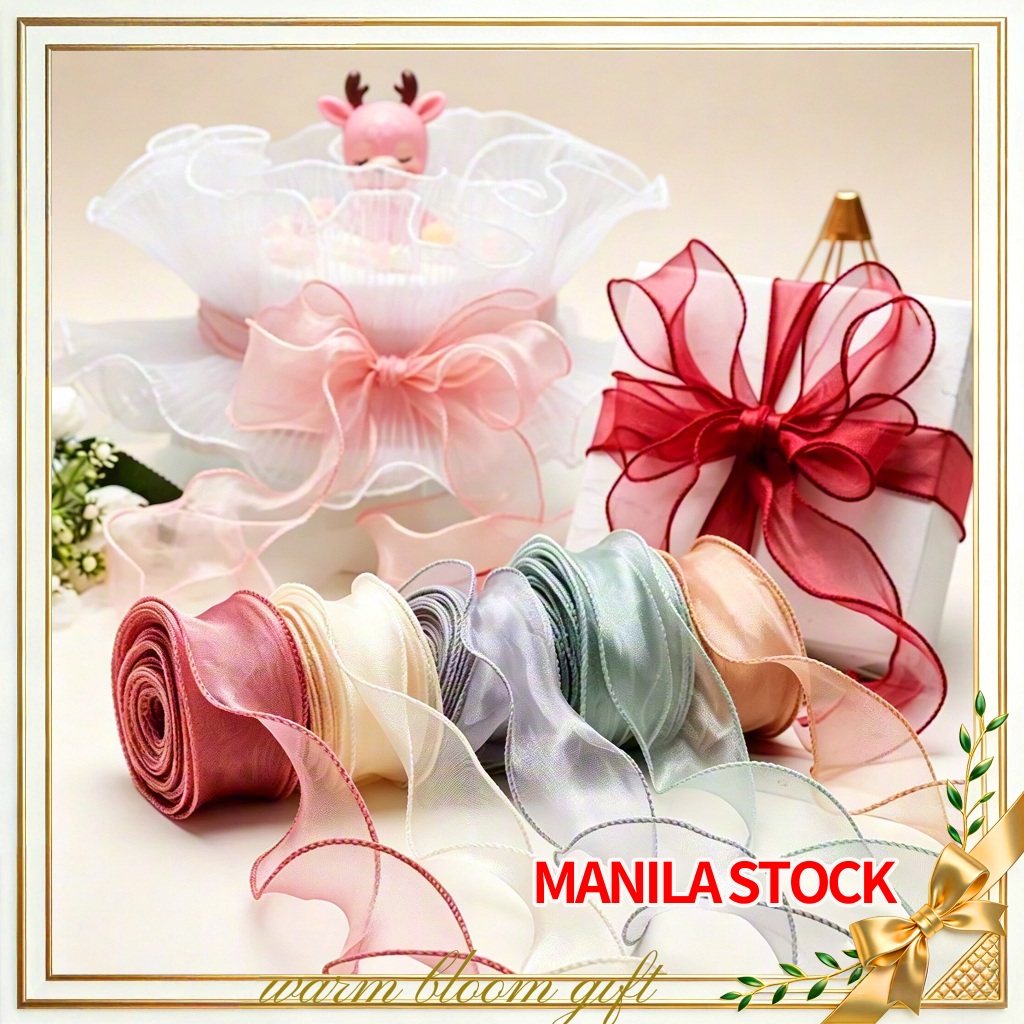 4cm/8m Plain Fishtail Ribbon Yarn With Wavy Edge Wrap Flower Gift ...