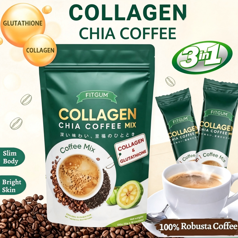 FITGUM Collagen Chia Coffee Official Rosmar Slimming Coffee Collagen and Glutathione FDA Approved
