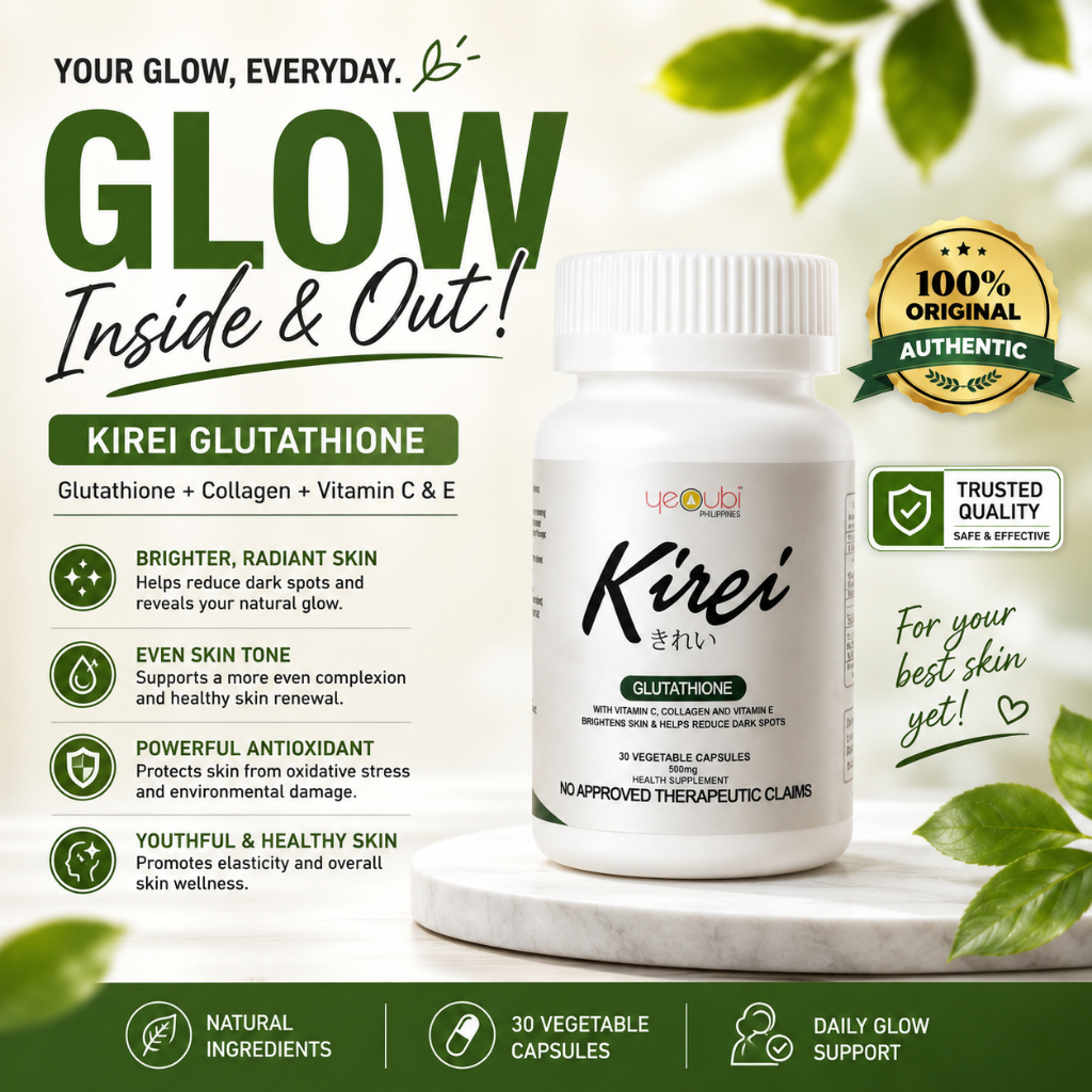 KIREI Glutathione – Skin Whitening & Anti-Aging Capsules | Bright, Radiant & Healthy Glow