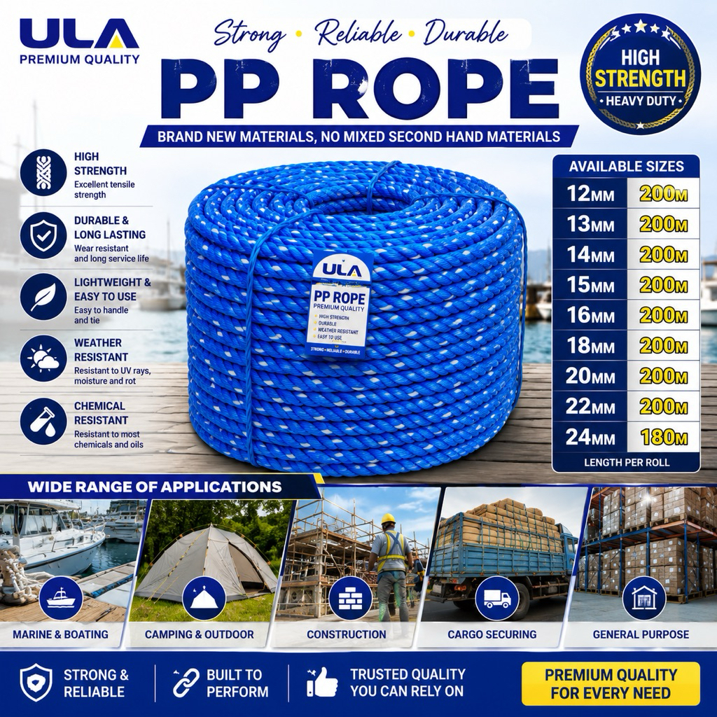 NYLON ROPE 24mm 22mm 20mm 18mm 16mm 15mm 14mm 13mm x 200 meters HIGH ...