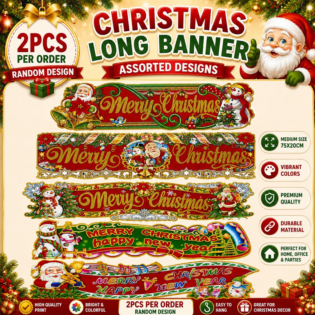 Banner Merry Christmas Front Door Welcome Christmas Porch Banners Sign ...