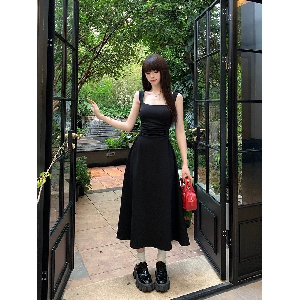 black dress shopee summer elegant retro formal for woman French midi church dress plus size casual tube classy elegant black dress