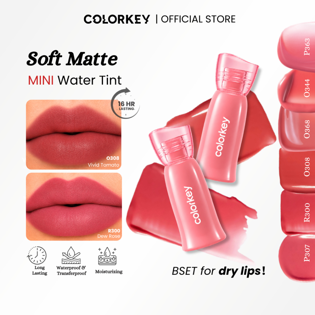 【COLORKEY】Mini Lip Tint Water To Matte Blur Non-Drying 16H wear ...