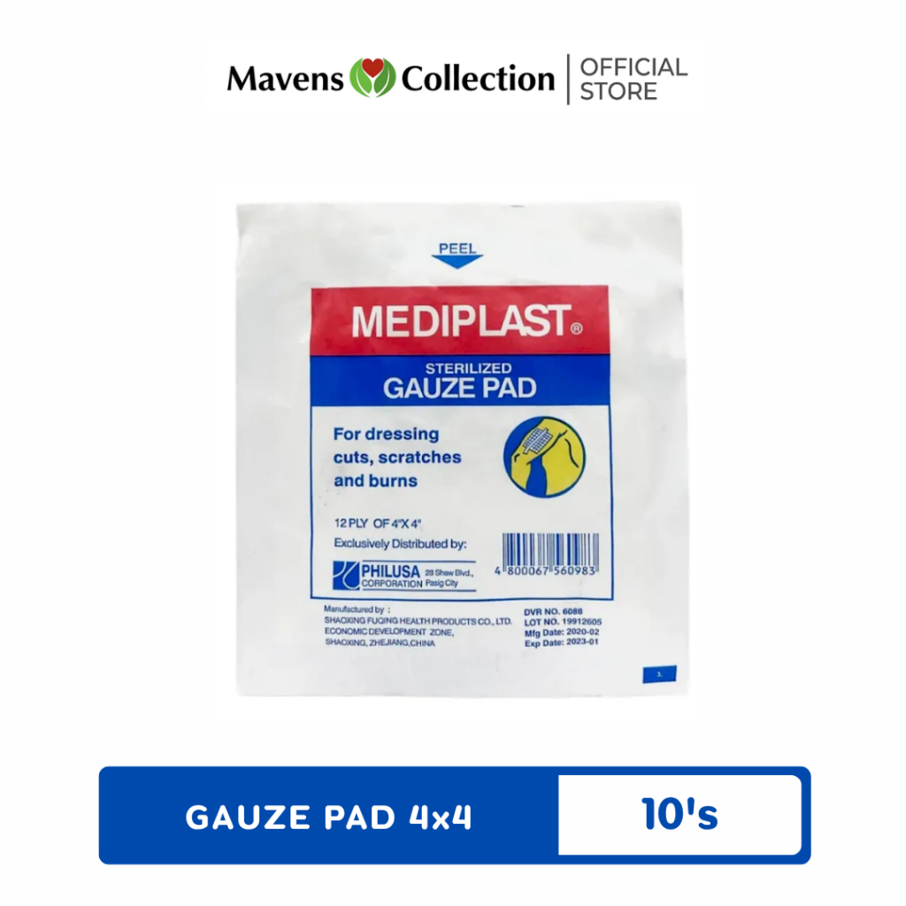 Mediplast Sterilized Gauze Pad 12 ply 10pcs (2x2 | 3x3 | 4x4inch ...
