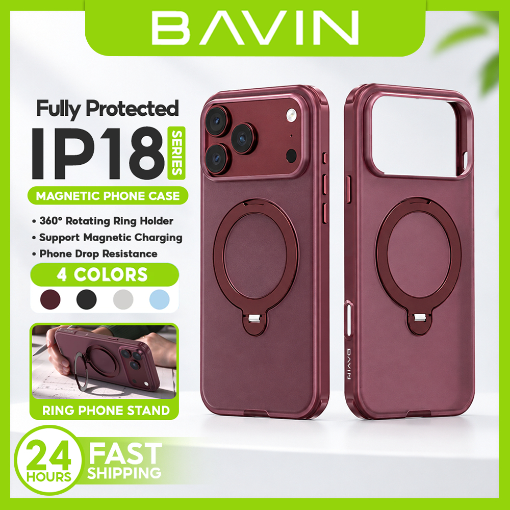 BAVIN YX308 Magnetic Phone Case w/ 360° Rotating Ring Stand Strong ...