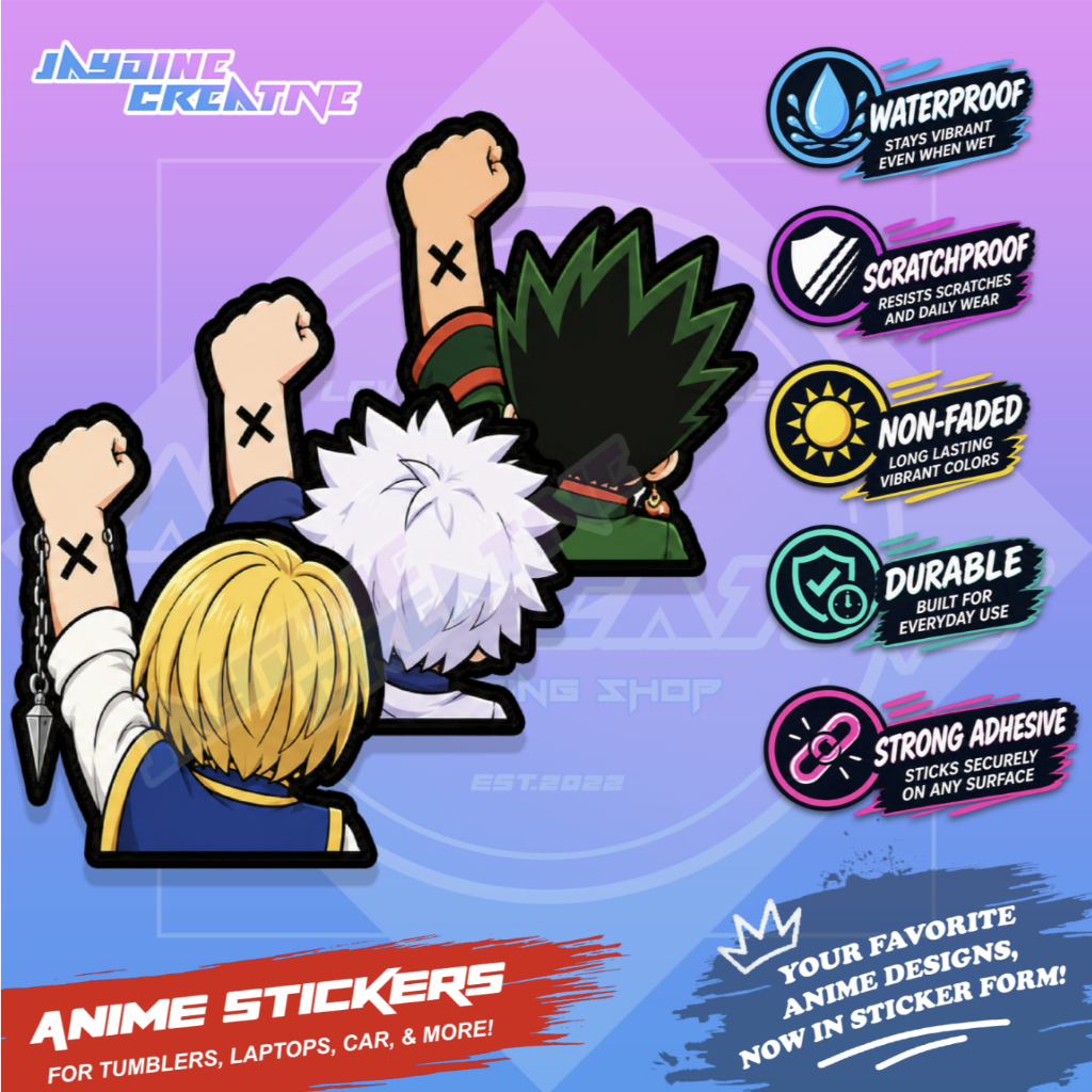 Hunter x Hunter Nakama Fist Up Waterproof Sticker Anime Inspired ...