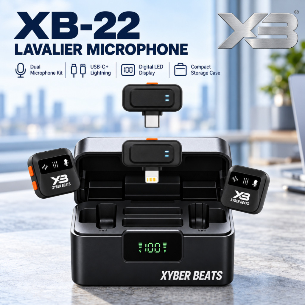 Portable XB-22 Wireless Dual Lavalier Microphone AI Noise Reduction ...