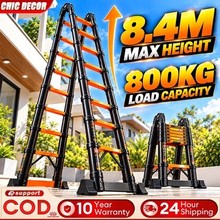 Telescopic Ladder Foldable Aluminum extendable (A-frame/straight) rust ...