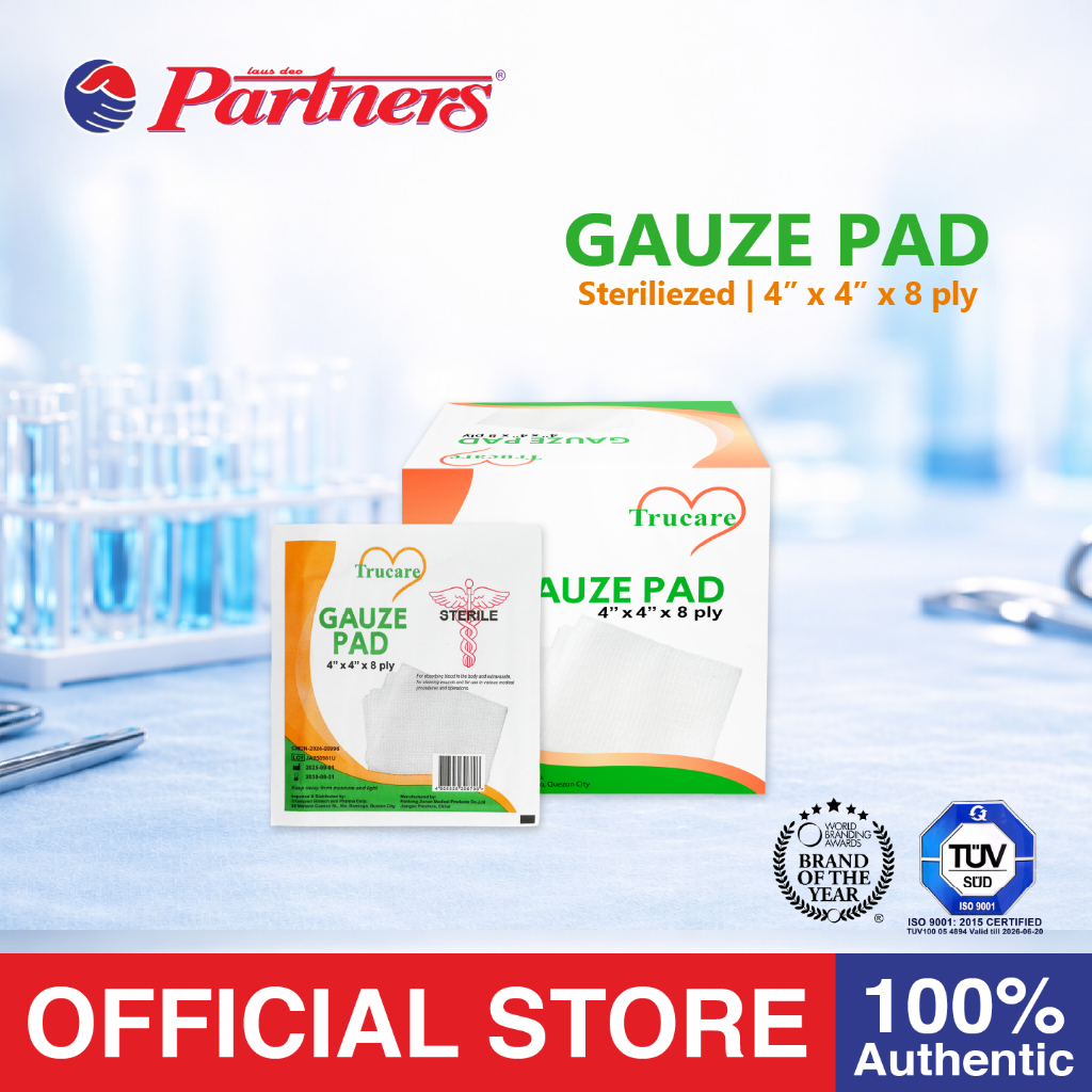 Trucare Gauze Pad 4 x 4 x 8 Ply Sterile - 1 Box | Shopee Philippines