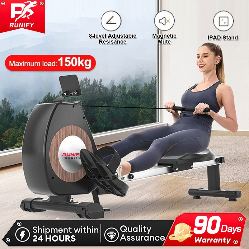 RUNIFY Rowing Machine 8-level Adjustable Resistance Rower with LED ...