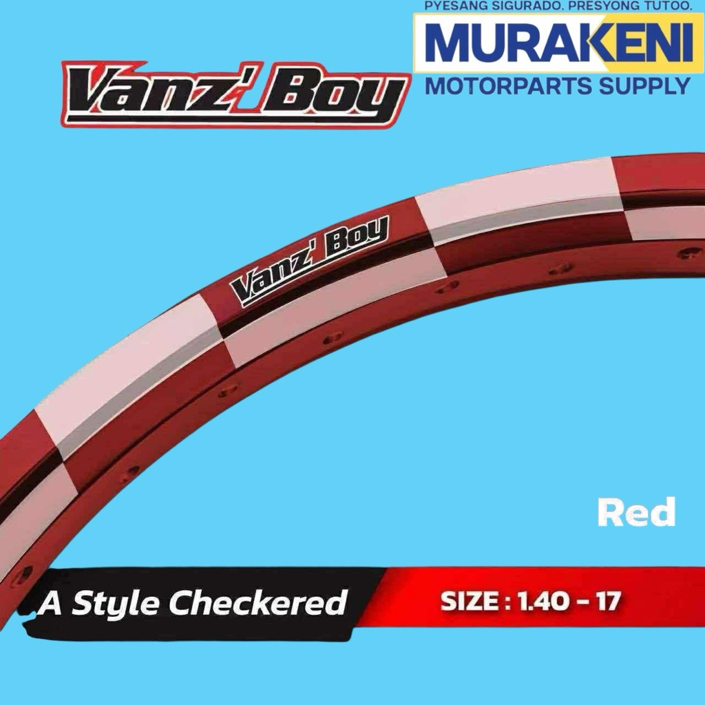 RIM VANZBOY ALLOY A STYLE PROPELLER AND A STYLE CHECKERED 1.40X17 ...