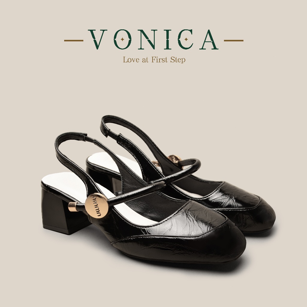 VONICA Office Step in Ankle Strap Close Ankle Strap Sandals with Thick ...