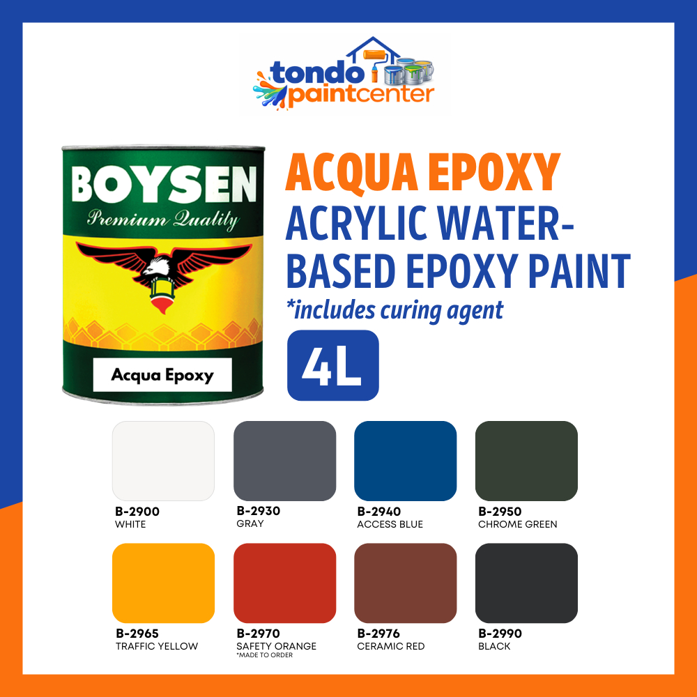 Boysen Acqua Epoxy Acrylic Water-Based Epoxy Paint 4L, The Only Water ...