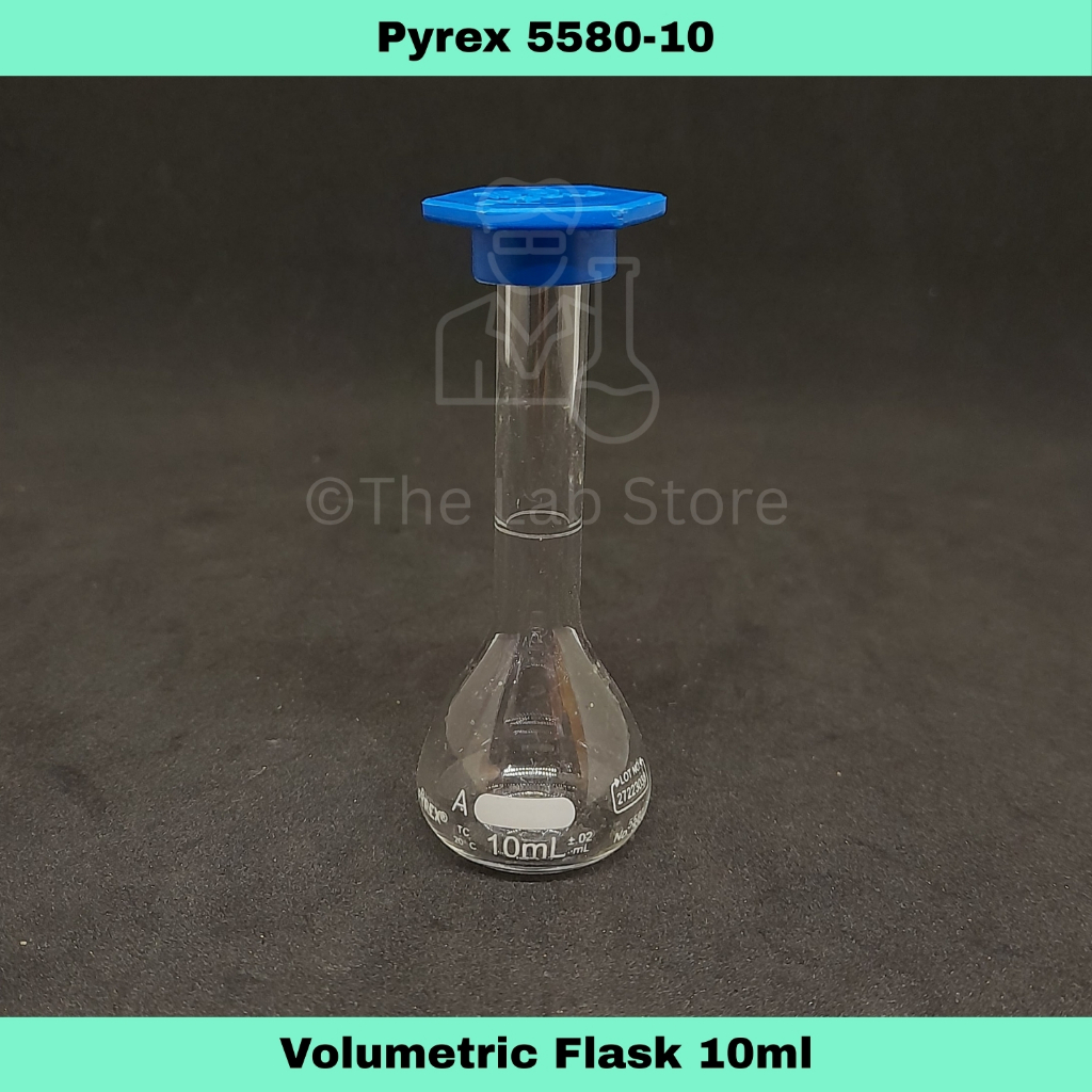 10mL PYREX Volumetric Flask, Glass with Plastic Cap, Class A | Shopee ...