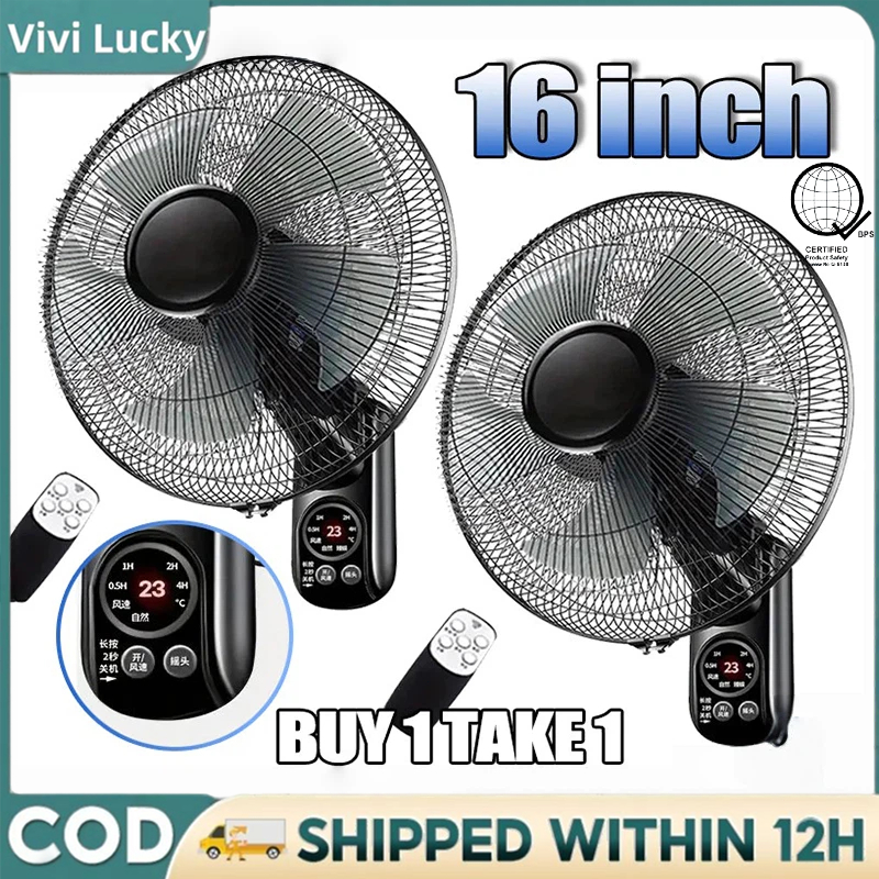 16 inch wall mounted fan with remote control energy-saving electric fan ...