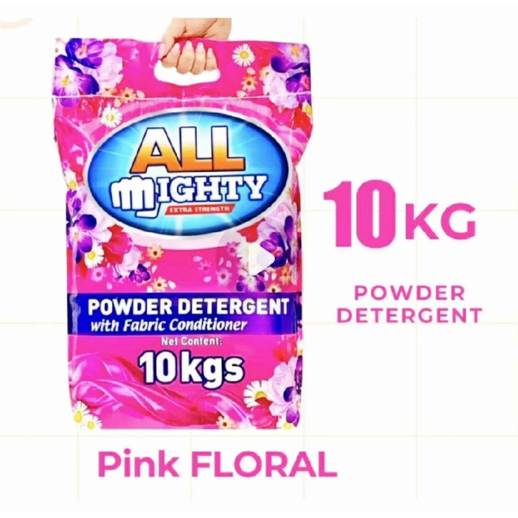 10 Kgs Detergent Powder ALL MIGHTY with Fabric Conditioner Floral Scent ...