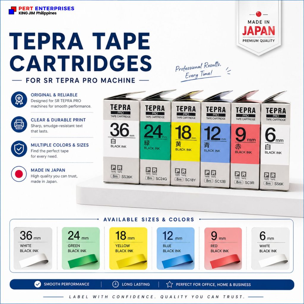 Label Tape Cartridge for TEPRA SR Machine Sticker Label Printer Tape ...