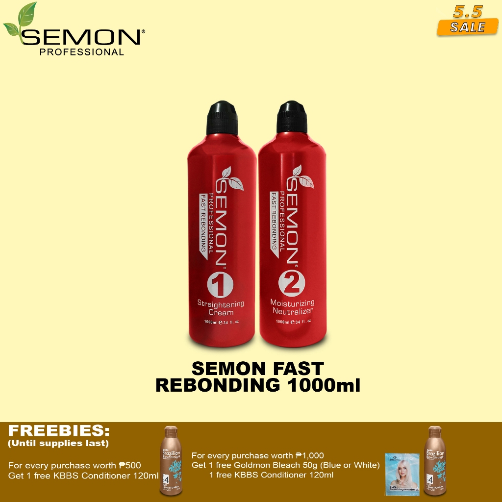 Semon Fast Rebonding Cream Set 1 and 2 1000ml For Virgin Or Resistant ...