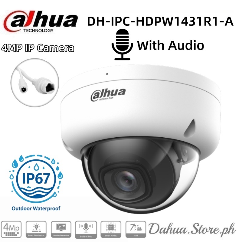 Dahua 4MP Entry IR Fixed-focal Dome Netwok Camera With Audio IP67 ...