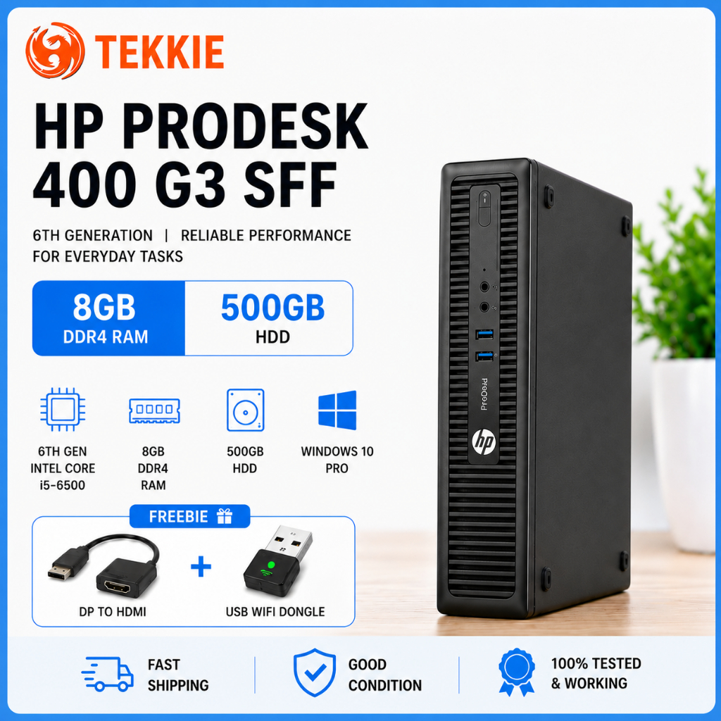 HP Prodesk 400 G3 Sff I5-6500 | 8GB RAM DDR4 | 240GB SSD | 500GB