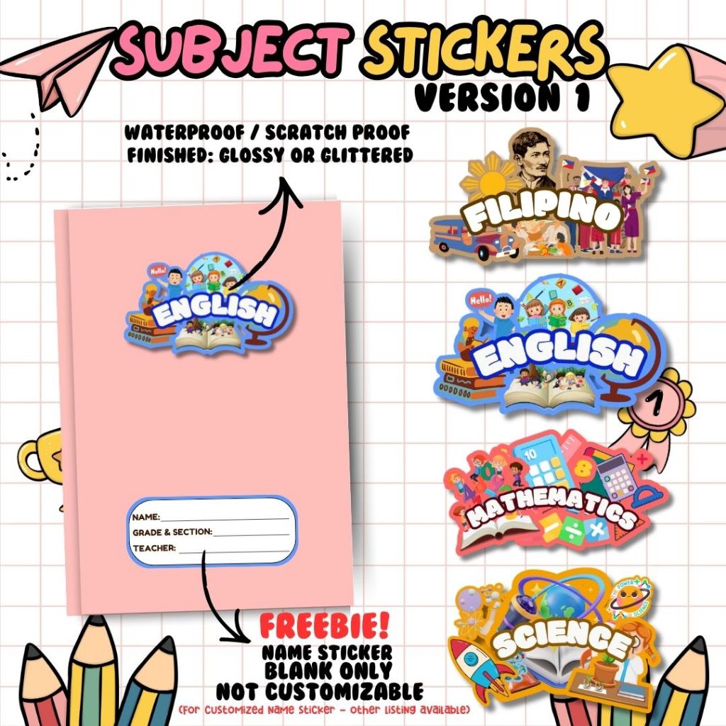 Shop subject stickers for Sale on Shopee Philippines