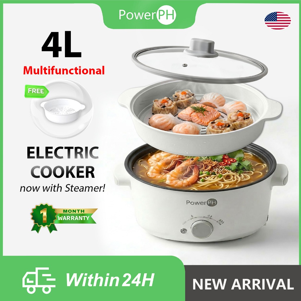 POWERPH 4L Multifunctional Electric Cooker and Steamer and Rice Cooker ...