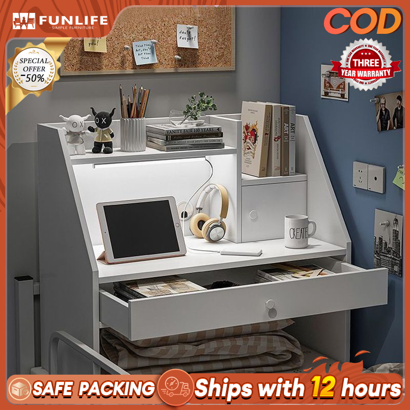 Bed Study Table Bed Computer Desk With Drawer Dormitory Learning ...