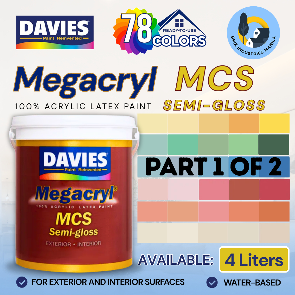 Davies Megacryl MCS Semi-Gloss 100% Acrylic Latex Paint 4L White Blue ...