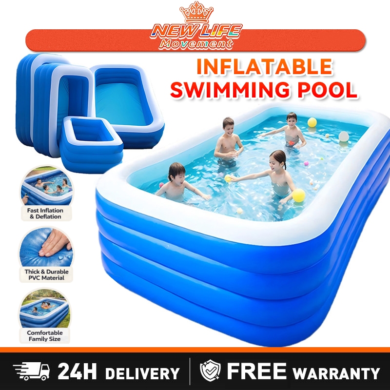 【COD】Inflatable Swimming Pool for Kids 3 Layers Thicken Swimming Pool ...