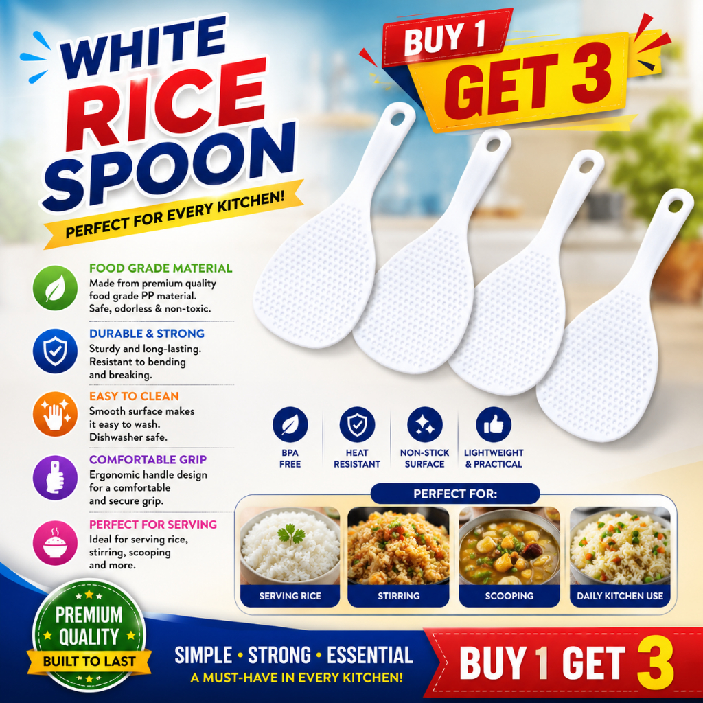 4pcs Plastic Serving Spoon Sandok RICE SPOON Rice Paddle - Plastic Food ...